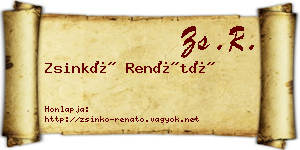 Zsinkó Renátó névjegykártya