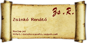 Zsinkó Renátó névjegykártya